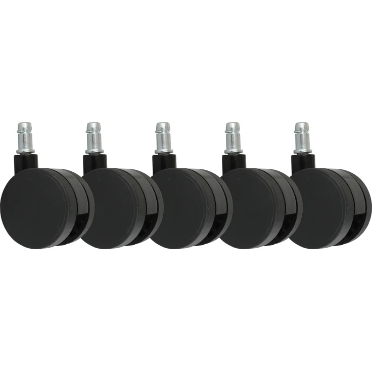 AMSTYLE 5er Set Weichbodenrollen schwarz Stift 11mm/Durchmesser 60mm – Bild 2