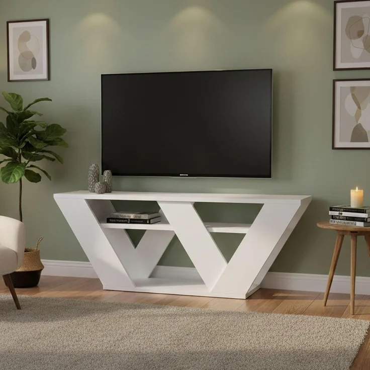 Dmora - Fernsehschrank Pegasus, Ständer für Wohnzimmerfernseher, Niedriges Wohnzimmer-Sideboard, TV-Ständerbasis, 110x30h40 cm, Weiß