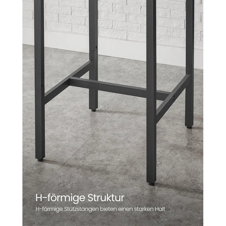Songmics 'Vasagle' Stehtisch mit stabilem Stahlgestell, vintagebraun-schwarz, 90 x 60 x 60 cm – Bild 4