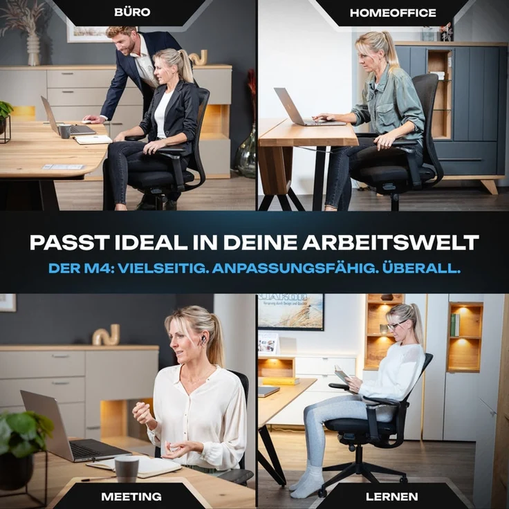 VALKENSTOL M4 Bürostuhl Ergonomisch Testsieger mit 5D Armlehnen für maximale Bewegungsfreiheit, Bequeme und Rückenfreundliche Bürostühle, Schreibtischstuhl ergonomisch als Home Office Chair – Bild 6