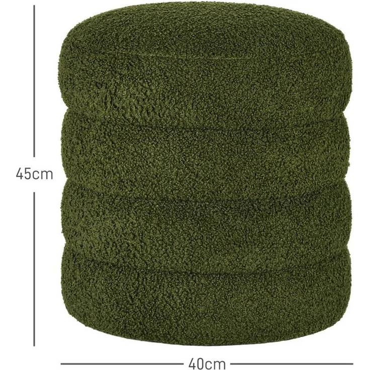 HOMCOM Fußhocker (Runder Polsterhocker, 1 St, Fußstütze), Leichtes Design, keine Montage erforderlich – Bild 2