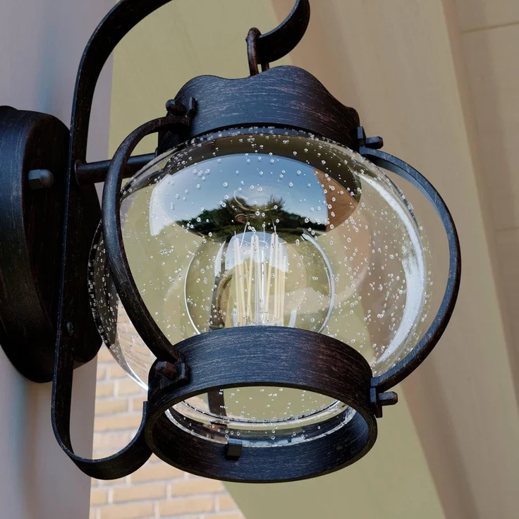 Lindby Außen-Wandleuchte Gerlo, Metall, Braun IP23, 1 x 60 W – Bild 7