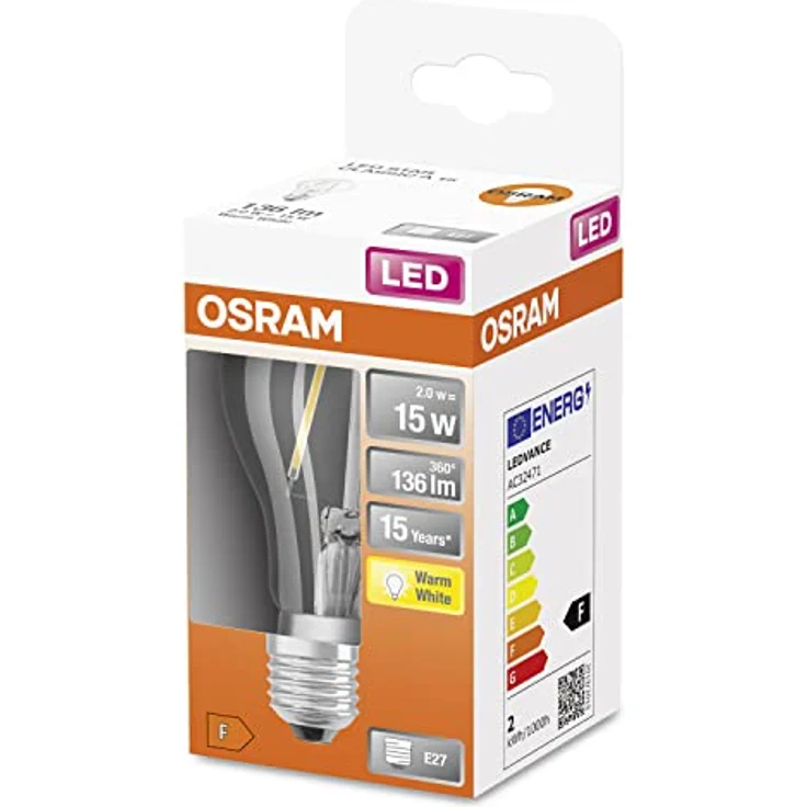 OSRAM LED Star klare Filament LED Lampe, E27 Sockel, Warmweiß (2700K), Birnenform, Ersatz für herkömmliche 15W-Glühbirnen, 1er-Pack – Bild 3