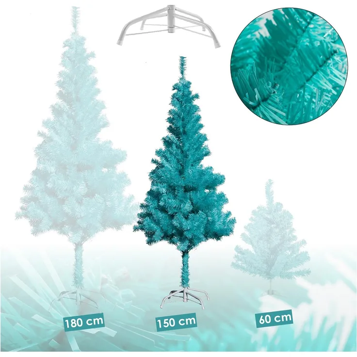 Künstlicher Weihnachtsbaum inkl. Ständer Tannenbaum Christbaum türkis 150cm