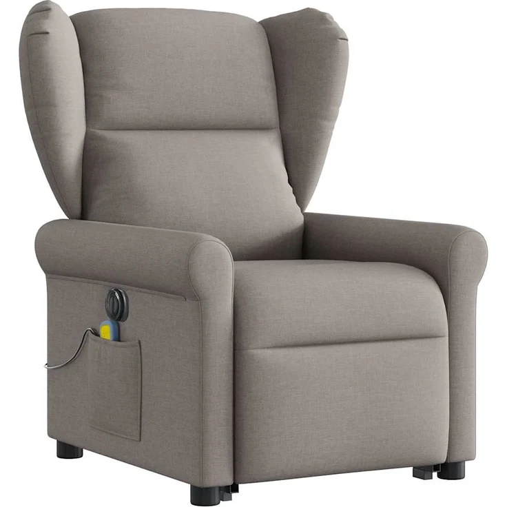 vidaXL Elektrischer Massagesessel mit Aufstehhilfe Taupe Stoff 3303411 – Bild 2