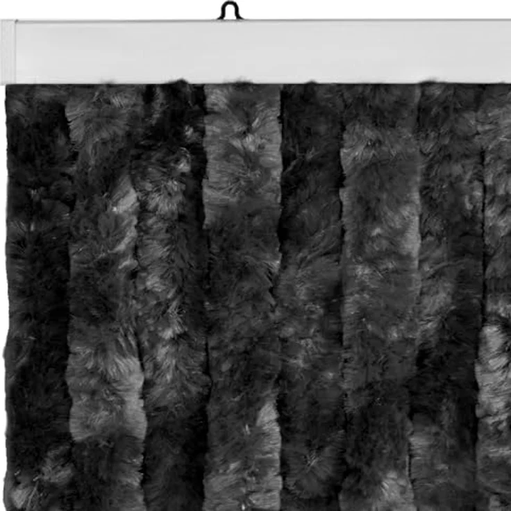 Moritz Flauschvorhang aus Chenille 100 x 200 cm schwarz Türvorhang als Fliegenschutz Insektenschutz für Camping Wohnwagen – Bild 4