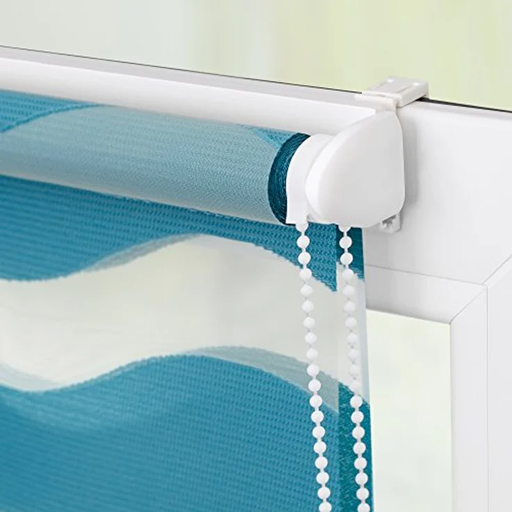 Lichtblick Sonnenschutzsysteme GmbH Doppelrollo Stockholm 110 cm x 150 cm (BxL) Petrol Duo Rollo in extravagantem Stil; Klemm- und schraubbar; Lichtdurchlässig und blickdicht – Bild 8