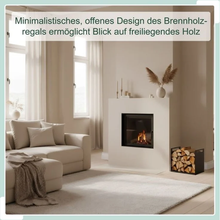 Relaxdays Modernes Kaminholzregal aus Metall – Bild 3