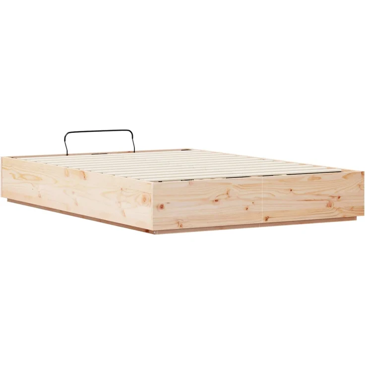 vidaXL Ottoman Bettgestell Natur 135x190 cm Massives Kiefernholz 3418741 – Bild 9