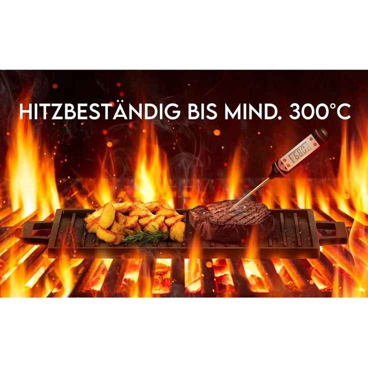 Gusseisen Set 10-teilig in Holzbox – Dutch Oven 4,5 l, Pfanne Ø 26 cm, Grillplatte, Zubehör & Rezeptbuch, ideal für Grill & Outdoor – Bild 12