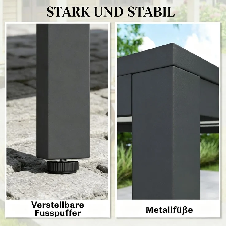 Moderner Gartentisch,Esstisch im Freien,Kaffeetisch(nur mit Esstisch)--Dunkelgrau--140x80x72cm--YOUDENOVA – Bild 7