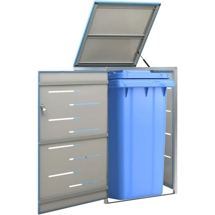 vidaXL Mülltonnenbox für 1 Tonne 69x77,5x112,5 cm Edelstahl 149566 – Bild 1
