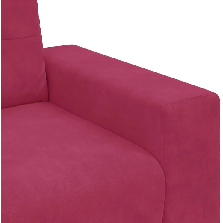 vidaXL | Zweisitzer-Sofa | mit Kissen Weinrot Samt 4105114 – Bild 4