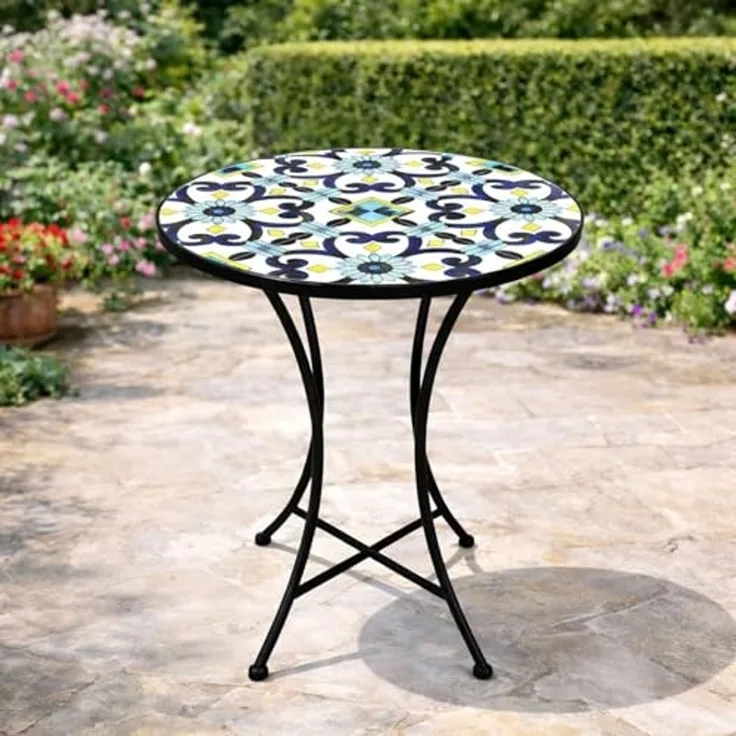 Mosaik Mosaiktisch Gartentisch Bistrotisch Tisch Ø 60 x 70 cm