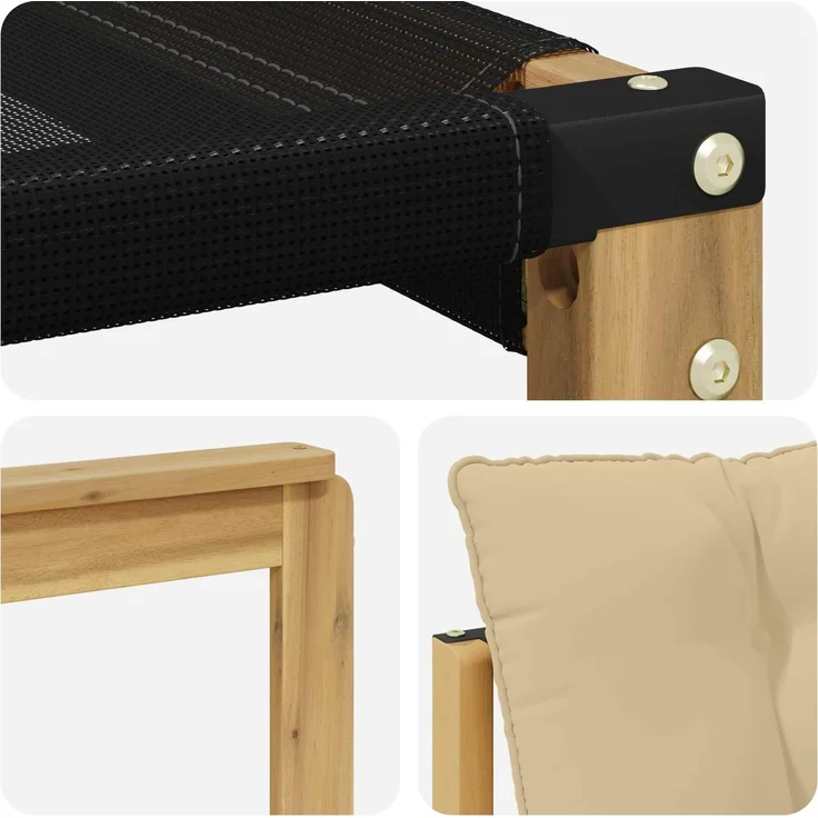 vidaXL Outdoor-Sofagarnitur 5 stk. 5-Sitzer Weiß und Beige 3388583 – Bild 7