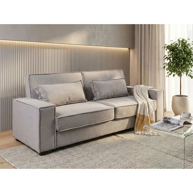 Schlafsofa 3-Sitzer AROLE Stoff Grau – Bild 3