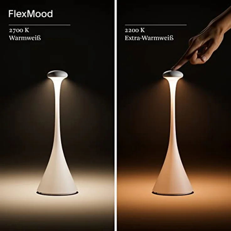 SIGOR LED Tischleuchte Akku-Tischleuchte NUDROP graphitgrau, Dimmbar, LED fest integriert, Warmweiß – Bild 4