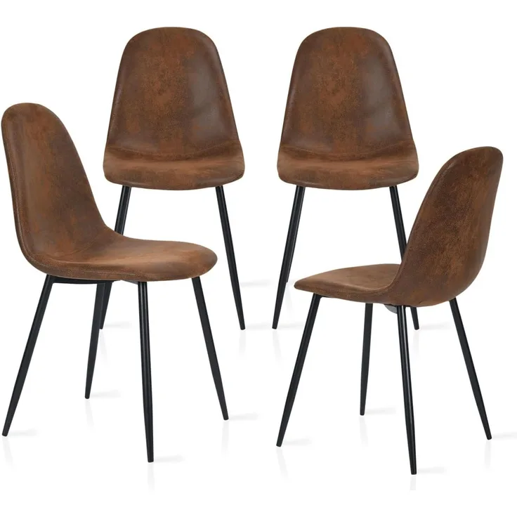 MEUBLE COSY Esszimmerstühle 4er Set Küchenstühle Wohnzimmerstühl Bürostuhl Ergonomisch, leder, Metallbeine