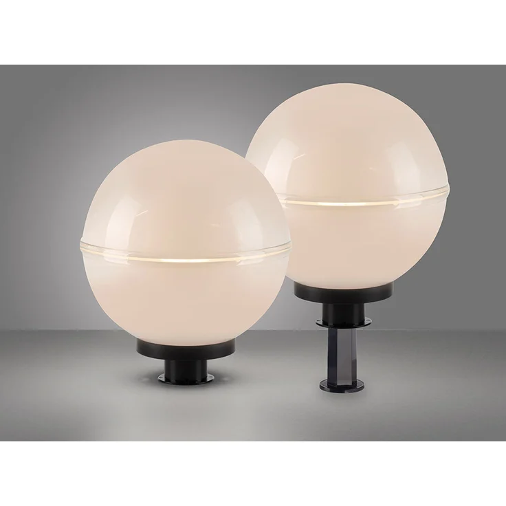 2x Außen Steckleuchten, Kugel, weiß, Erdspieß, Kabel, D 30 cm – Bild 6