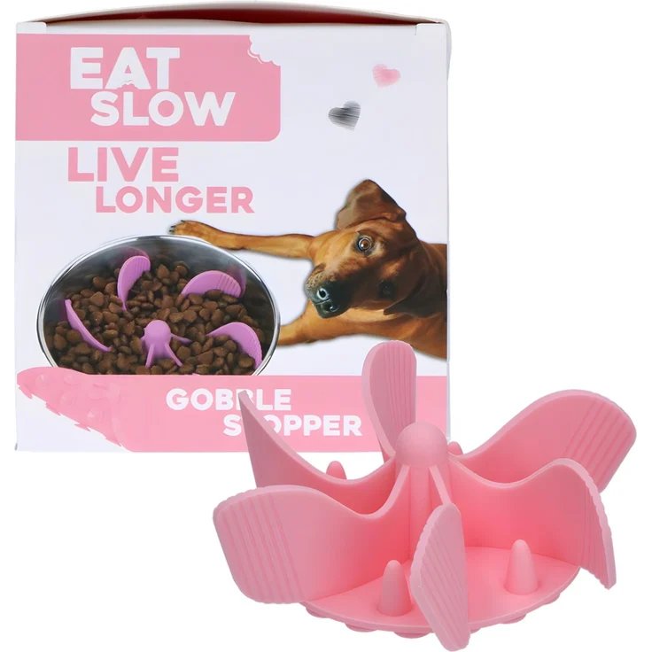 Eat Slow Live Longer Anti-Schlingeinsatz rosa, Größe: M – Bild 1