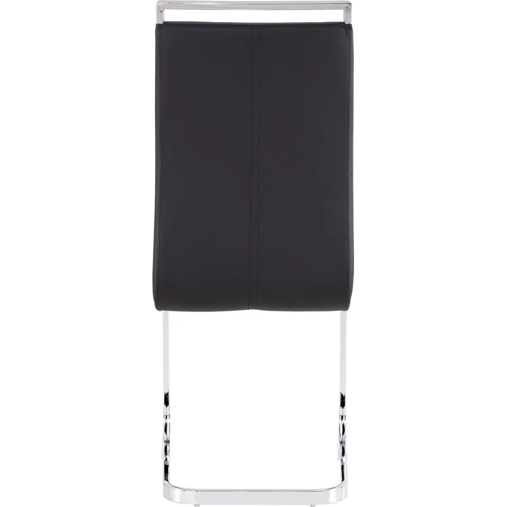 Freischwinger Stühle 4er-Set mit Kunstleder, ergonomischer Sitzkomfort, hohe Rückenlehne, verchromtes Metallgestell,Schwarz – Bild 10