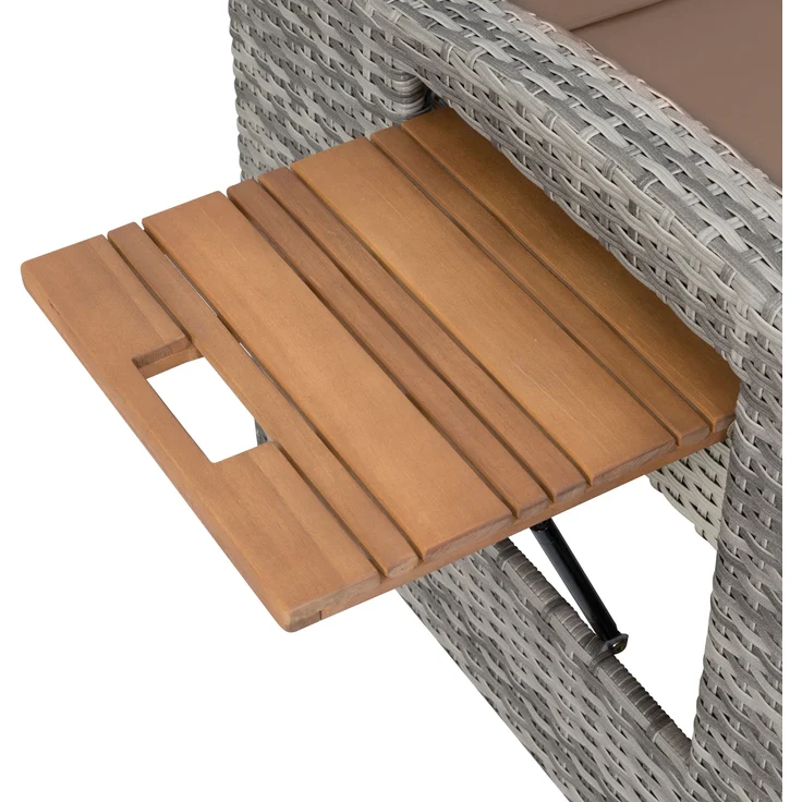 greemotion Rattan Lounge 'Bahia Style' 3-in-1, mit Teilen aus Teakholz – Bild 2