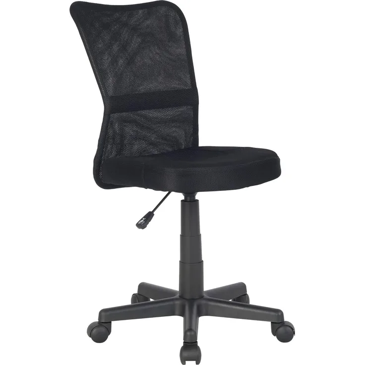 SixBros. Bürostuhl,Schreibtischstuhl, Drehstuhl für’s Büro oder Kinderzimmer, stufenlos höhenverstellbar, Schreibtischstuhl für Kinder aus Stoff, schwarz H-298F/2064