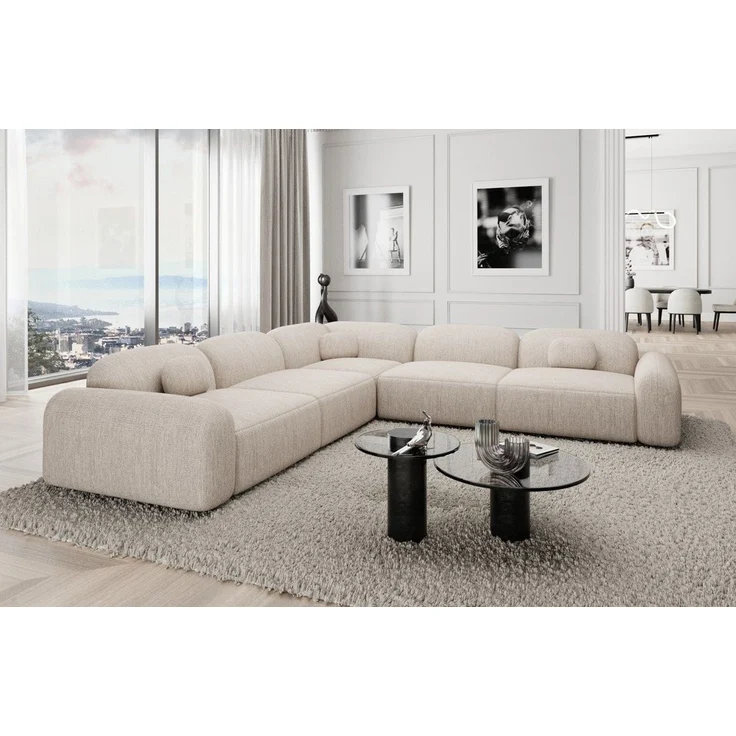 Sofa Dreams Ecksofa Stoff Eckcouch Polstersofa Luxus Eck Couch Barcelona L Form, Loungesofa – Bild 1