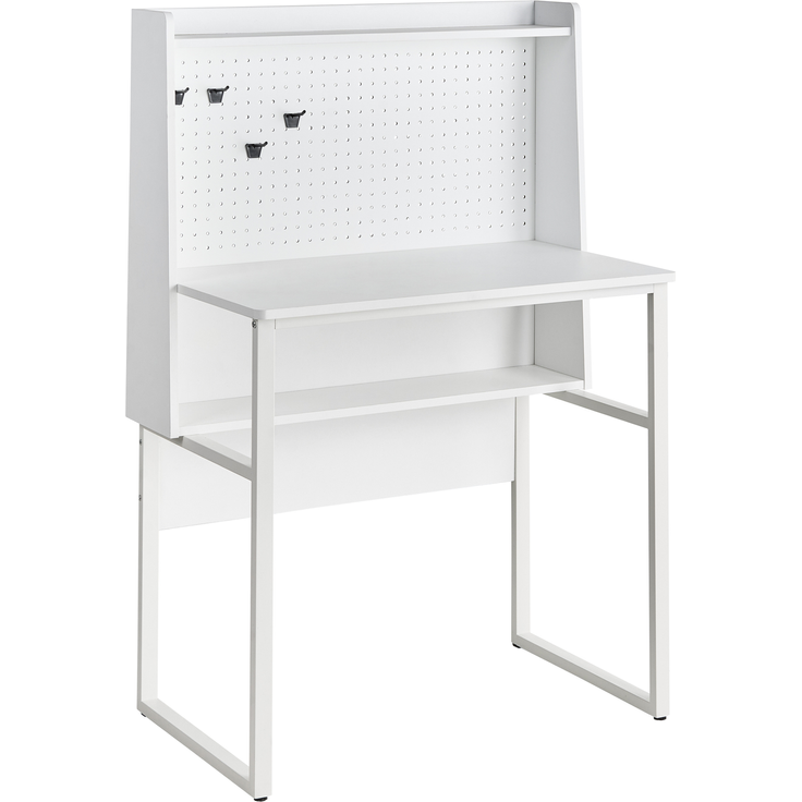 Schreibtisch mit Lochplatte BUXTON Weiß 84 cm 48 cm