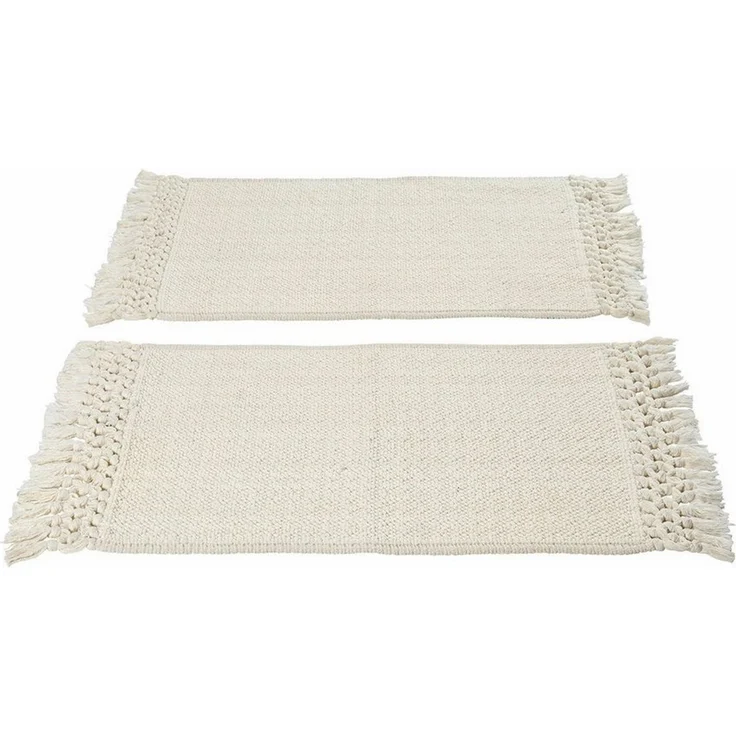 Mirabeau Badematte Badematte 2er Set Faelwyn creme, Höhe 400 mm, 100% Baumwolle, stilvolles Interieur, Reine Baumwolle, Weiches Webmuster – Bild 2