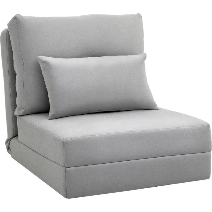 HOMCOM Schlafsessel, Leinen, Metall, Grau, 80L x 60B x 56H cm – Bild 1