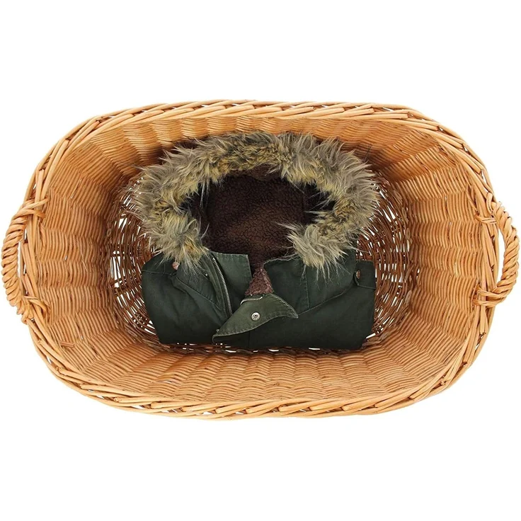 großer Wäschekorb aus Weide, 62x40 cm, Transportkorb, Spielzeugkorb – Bild 4