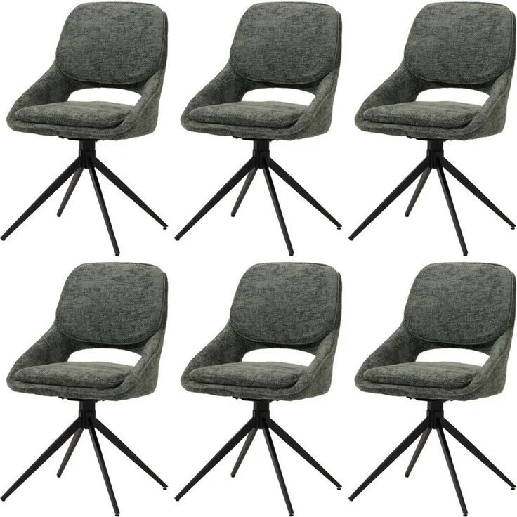 MCW Esszimmerstuhl MCW-N73-C6 (6er-Set, 6 St), Auto-Position (dreht automatisch zurück in Ausgangsposition) – Bild 1