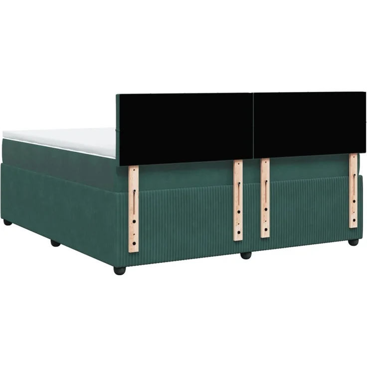 vidaXL Boxspringbett mit Matratze Dunkelgrün 180x200 cm Samt 3287809 – Bild 10