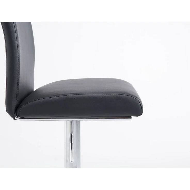 TPFLiving Barhocker höhenverstellbar (Set, 2 St, Barstuhl mit Rückenlehne- - Thekenhocker - Hocker für Küche), 360° drehbar - chromfarbener Stahl - Sitzfläche: Kunstleder Schwarz – Bild 3