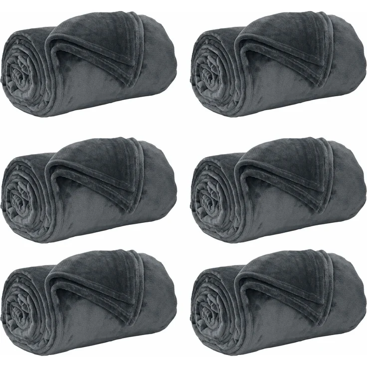 vidaXL Wohndecken 6 stk. Dunkelgrau 240 x 220 cm 8,24 kg Fleece 42016799 – Bild 2