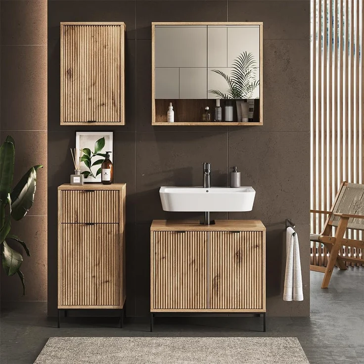 Badezimmer Eliza Viking Oak 40 x 65 cm mit eine Tür Vicco – Bild 2