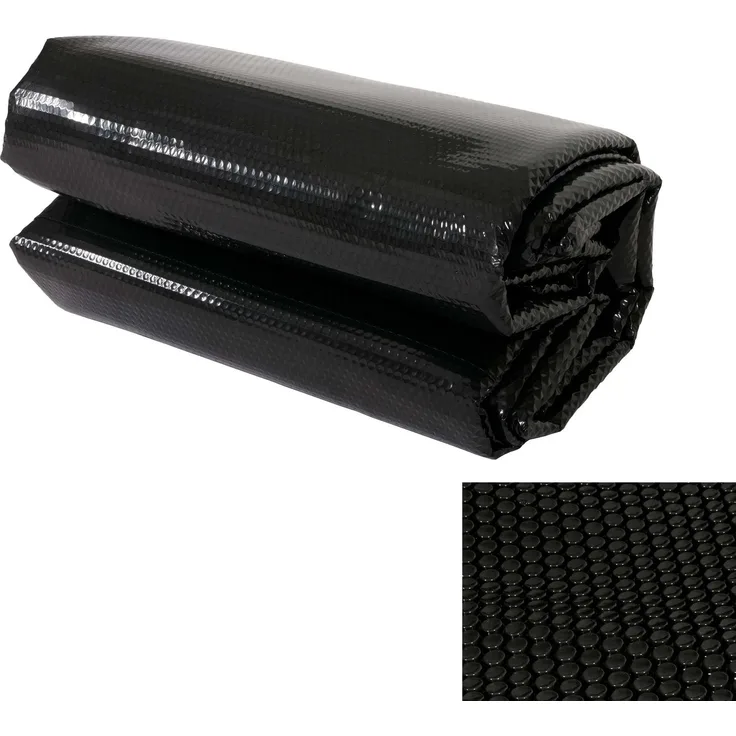 Pool-Abdeckung Wärmeplane Abdeckplane Solarplane Solarabdeckung, Stärke: 200 µm ~ rechteckig 6x4m schwarz