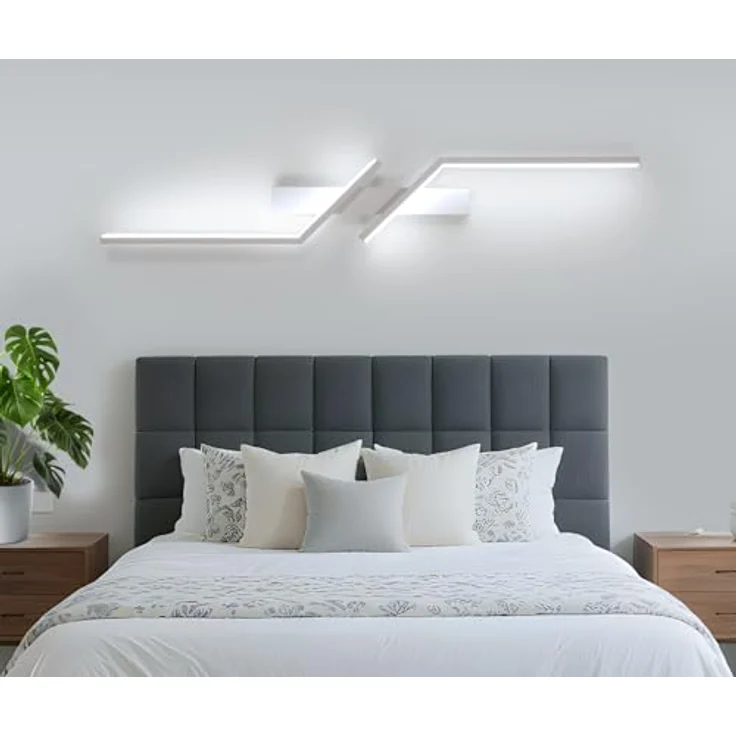Goeco LED Wandlampe Innen, 81 CM 24 W Moderne Lang Wandleuchte 2 Fimmige 6500K Kaltweißes Licht, Weiß Flurlampe Wand Belechtung für Flur Treppenhaus Wohnzimmer Schlafzimmer – Bild 4