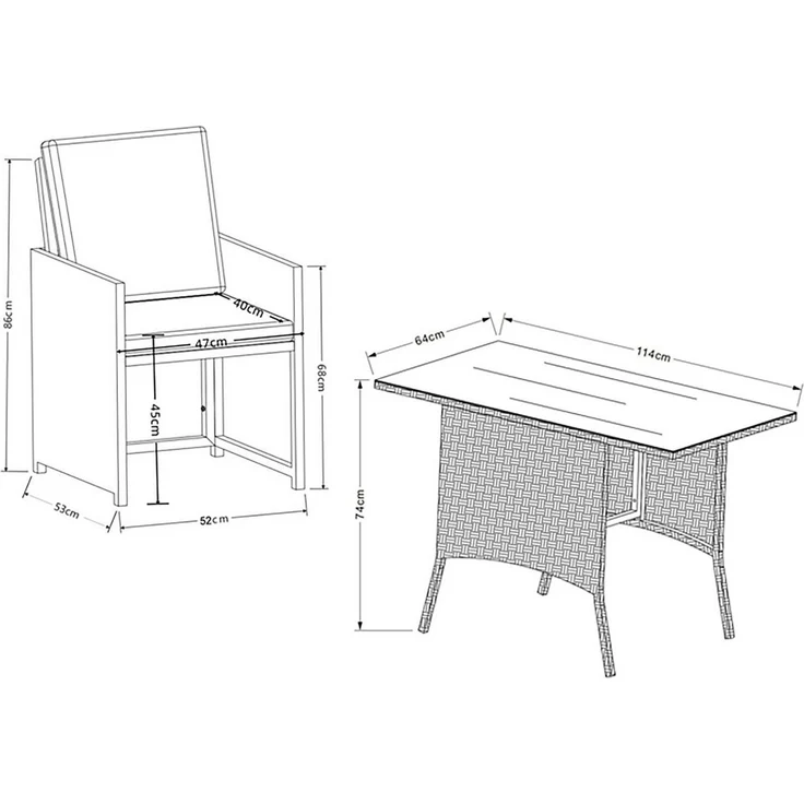 VCM Gartenmöbel-Set Raloso 920884 Braun H. 86 x B. 114 x T. 64 cm – Bild 3
