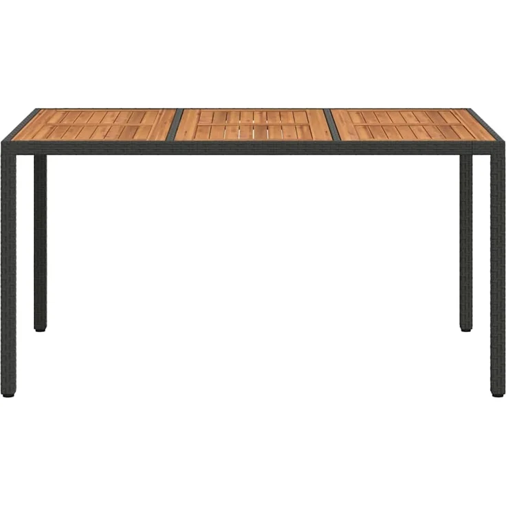 vidaXL Gartentisch Schwarz 150 x 90 x 75 cm Poly-Rattan 362544 – Bild 3