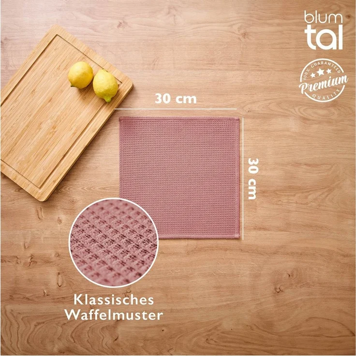 Blumtal Geschirrtuch Set 50x70 oder 30x30 cm, 100% Baumwolle, (6-tlg), Saugfähig, schnell trocknend, waschbar, 100% Baumwolle – Bild 2