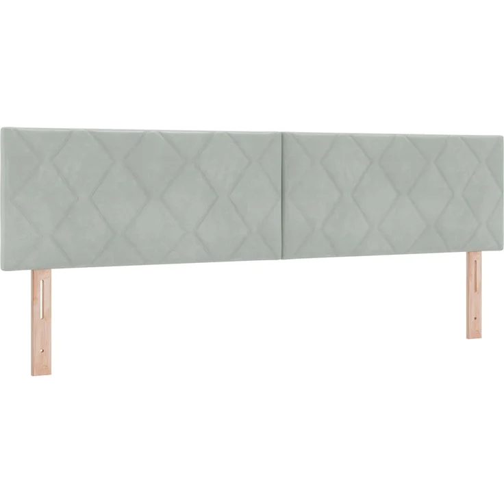 vidaXL Boxspringbett mit Matratze Hellgrau 180 x 200 cm Samt 3450770 – Bild 4