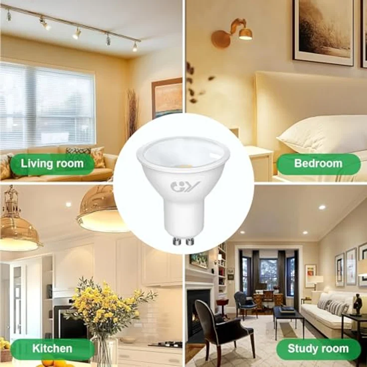 GY GU10 LED Neutralweiss Lampe 2,9W 520 lúmenes 4000K Neutralweiß Glühbirnen, 50W lampe ersetzt, Abstrahlwinkel 110° Leuchtmittel, Nicht Dimmbar Energiesparlampe, 5er-Pack – Bild 7