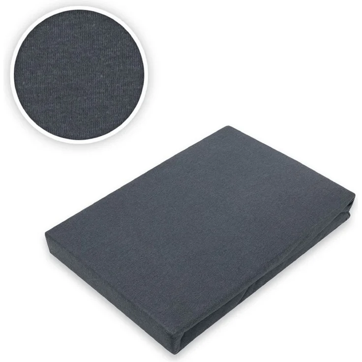 EXKLUSIV HEIMTEXTIL Marke Jersey Spannbettlaken 200 x 220 cm Anthrazit – Bild 3