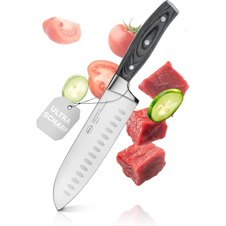 Rösle Santokumesser WOLFGREY 17,5 cm Griff Pakka