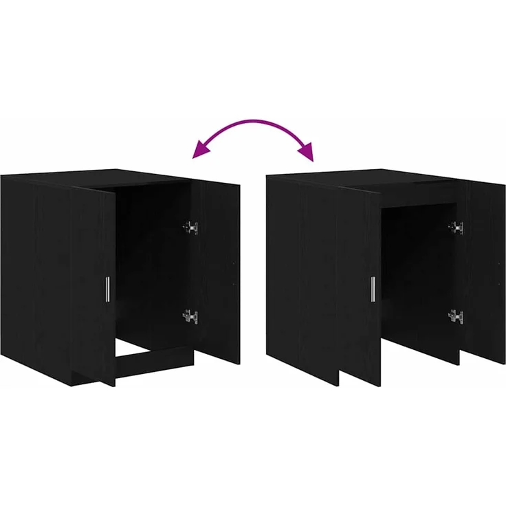 vidaXL Waschmaschinen-Schrank mit Speicher Schwarz Eichen-Optik 862667 – Bild 9