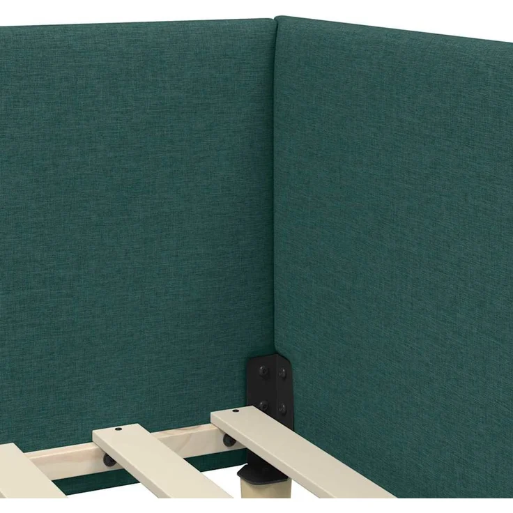 vidaXL Eckbettgestell mit Matratze 2 stk. Dunkelgrün 90 x 190 cm Stoff 3393737 – Bild 10