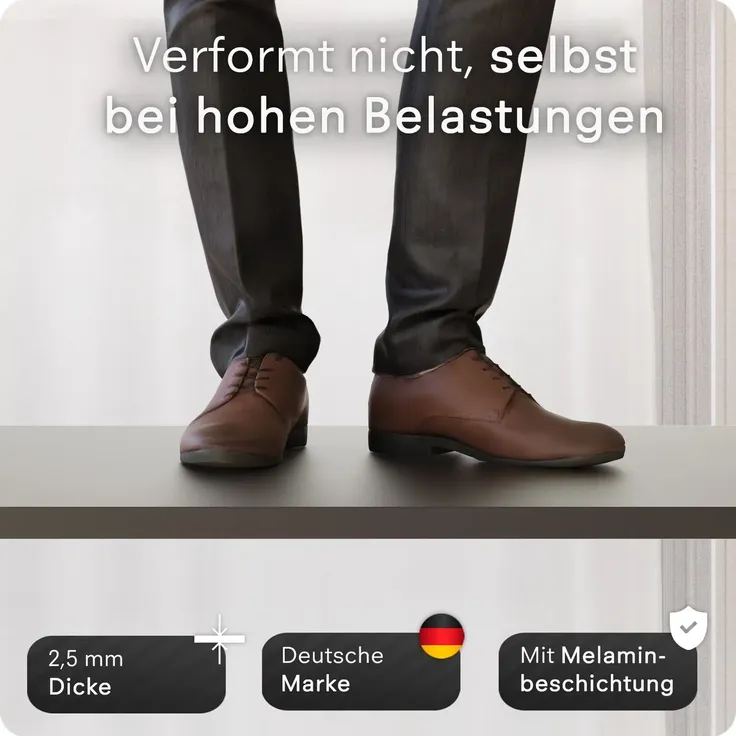 DESKSPACE Tischplatte 2,5 cm Extra-Dick – Schwarze Schreibtischplatte 160×80 cm, Ideal für höhenverstellbare Schreibtische, robust & langlebig – Bild 3