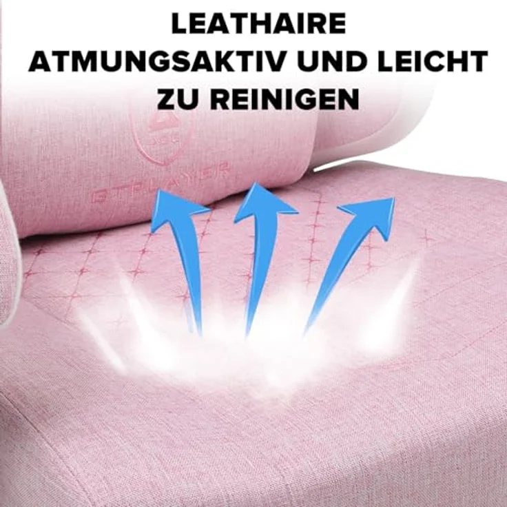 GTPLAYER Gaming-Stuhl Ergonomischer Gaming Sessel Schreibtischstuhl mit Stoffoberfläche (Pacekung), Federsitzkissen mit Fußstütze – Bild 8
